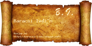 Baracsi Iván névjegykártya